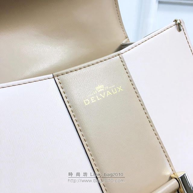 DELVAUX女包 頂級原單 德爾沃Brillant經典款 進口牛皮 德爾沃女手提包 DV0020三拼奶茶 女手腕包 單肩包 斜挎包  fcs1084